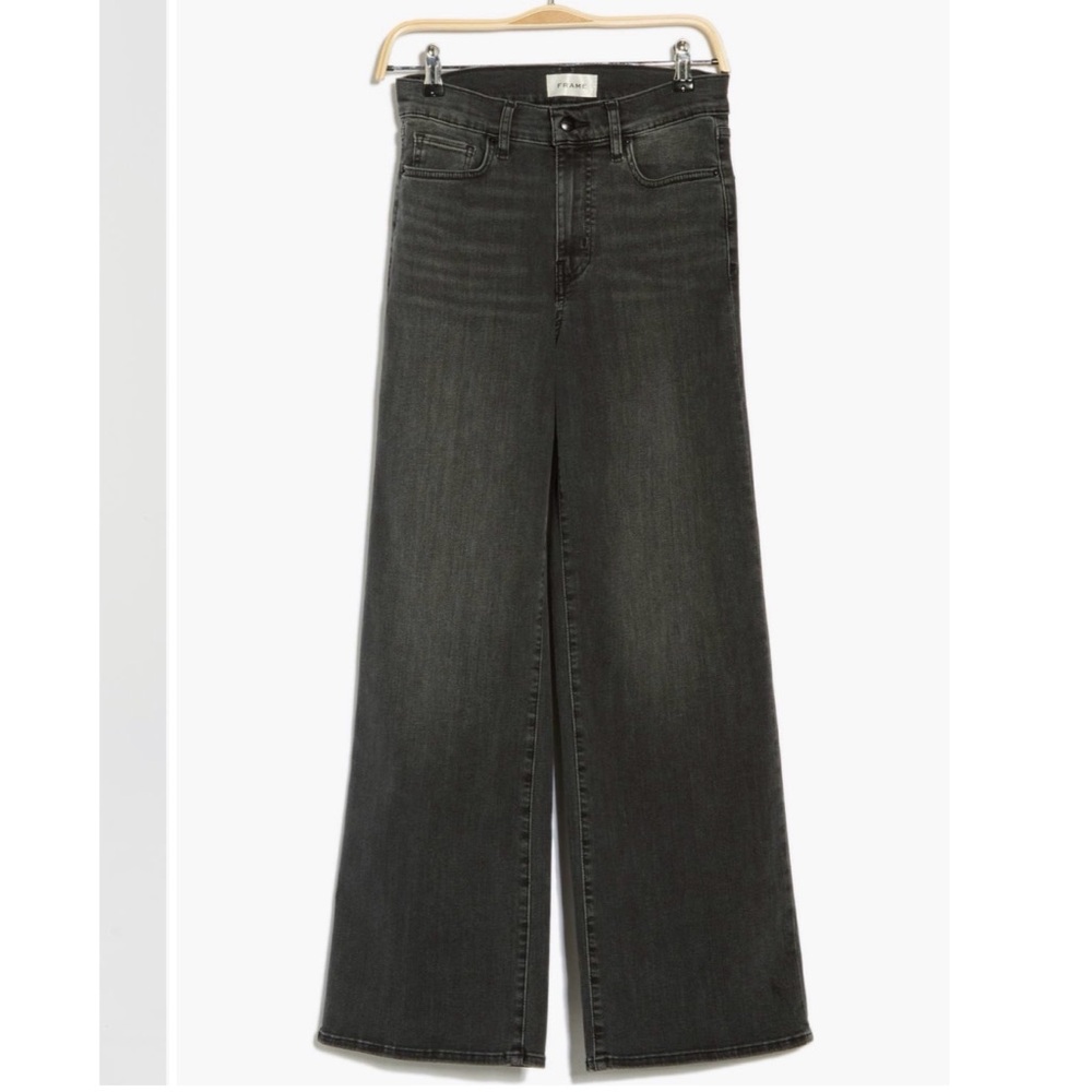 Wide Leg High-Rise Gray Jeans